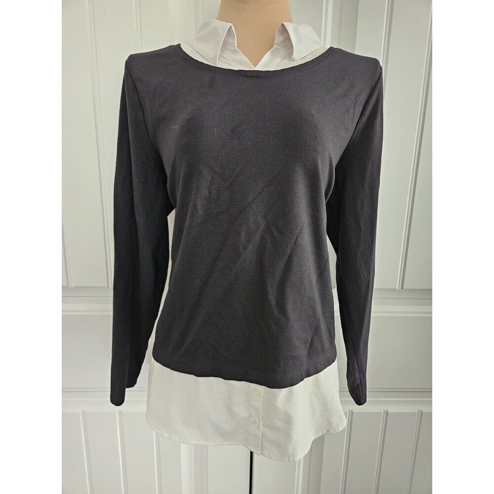 Chico's Sweater Over Collared Top Layer Combo In One Piece Chicos 2 US 12 M